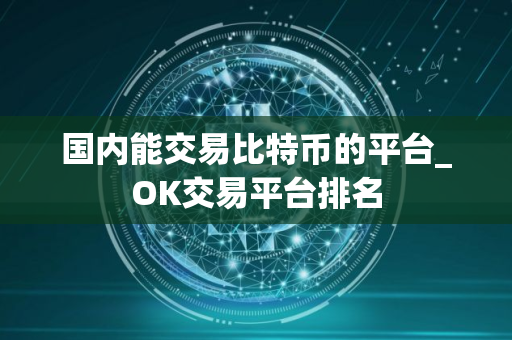 国内能交易比特币的平台_OK交易平台排名