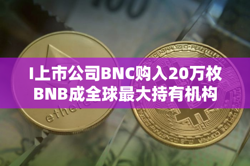 I上市公司BNC购入20万枚BNB成全球最大持有机构