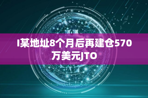 I某地址8个月后再建仓570万美元JTO
