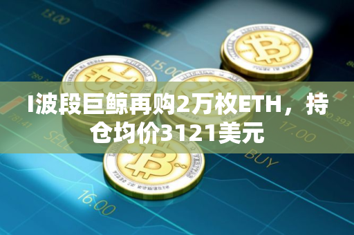 I波段巨鲸再购2万枚ETH，持仓均价3121美元