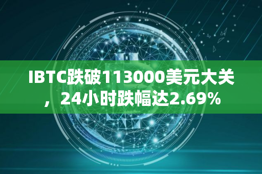IBTC跌破113000美元大关，24小时跌幅达2.69%