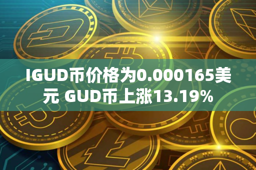 IGUD币价格为0.000165美元 GUD币上涨13.19%