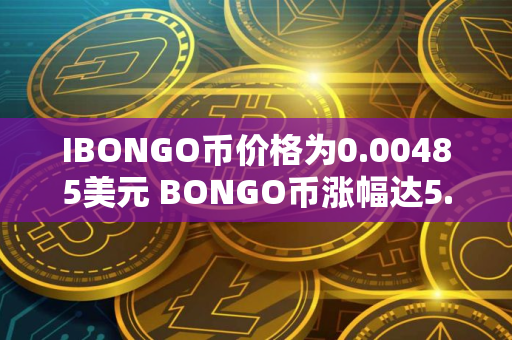 IBONGO币价格为0.00485美元 BONGO币涨幅达5.2%