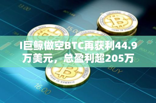 I巨鲸做空BTC再获利44.9万美元，总盈利超205万