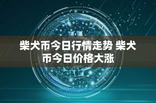 柴犬币今日行情走势 柴犬币今日价格大涨 柴犬币今日行情走势 柴犬币今日价格大涨