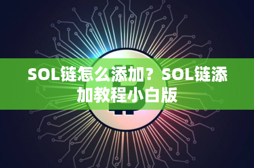 SOL链怎么添加?SOL链添加教程小白版 SOL链怎么添加?SOL链添加教程小白版
