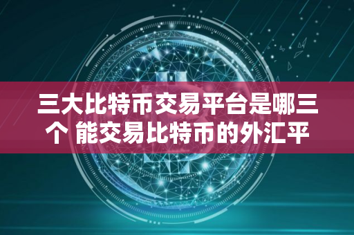 三大比特币交易平台是哪三个 能交易比特币的外汇平台