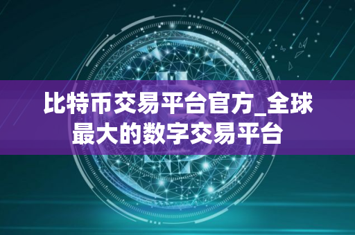 比特币交易平台官方_全球最大的数字交易平台