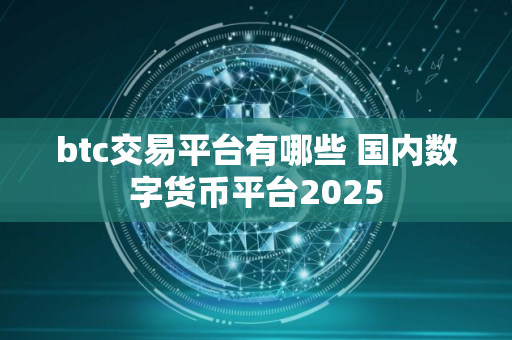 btc交易平台有哪些 国内数字货币平台2025