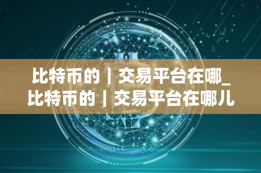 比特币的｜交易平台在哪_比特币的｜交易平台在哪儿