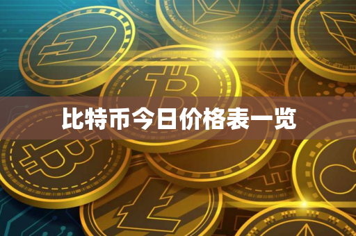 比特币今日价格表一览
