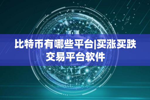 比特币有哪些平台|买涨买跌交易平台软件